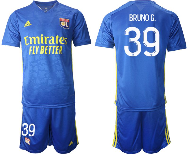 Men 2020-2021 club Olympique Lyonnais away #39 blue Soccer Jerseys